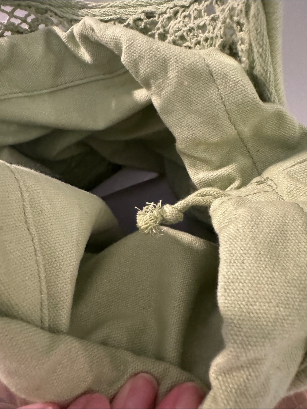 Free People Crochet Tote Bag Sage Green ✨ - Picture 3 of 3